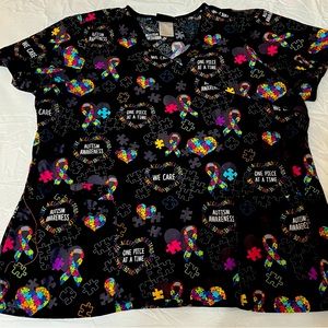 Cherokee Autism Awareness Scrub Top